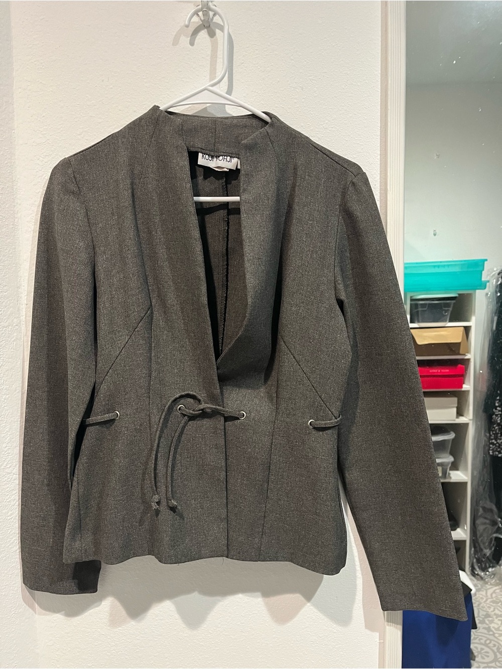 Women's Tailored Gray Suit Jacket Blazer